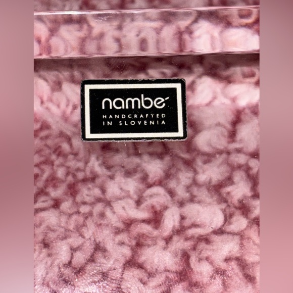 Nambe Rectangular Crystal Bowl 11 1/2" x 6 1/4" x 3" With Tags/Etched - Picture 3 of 7